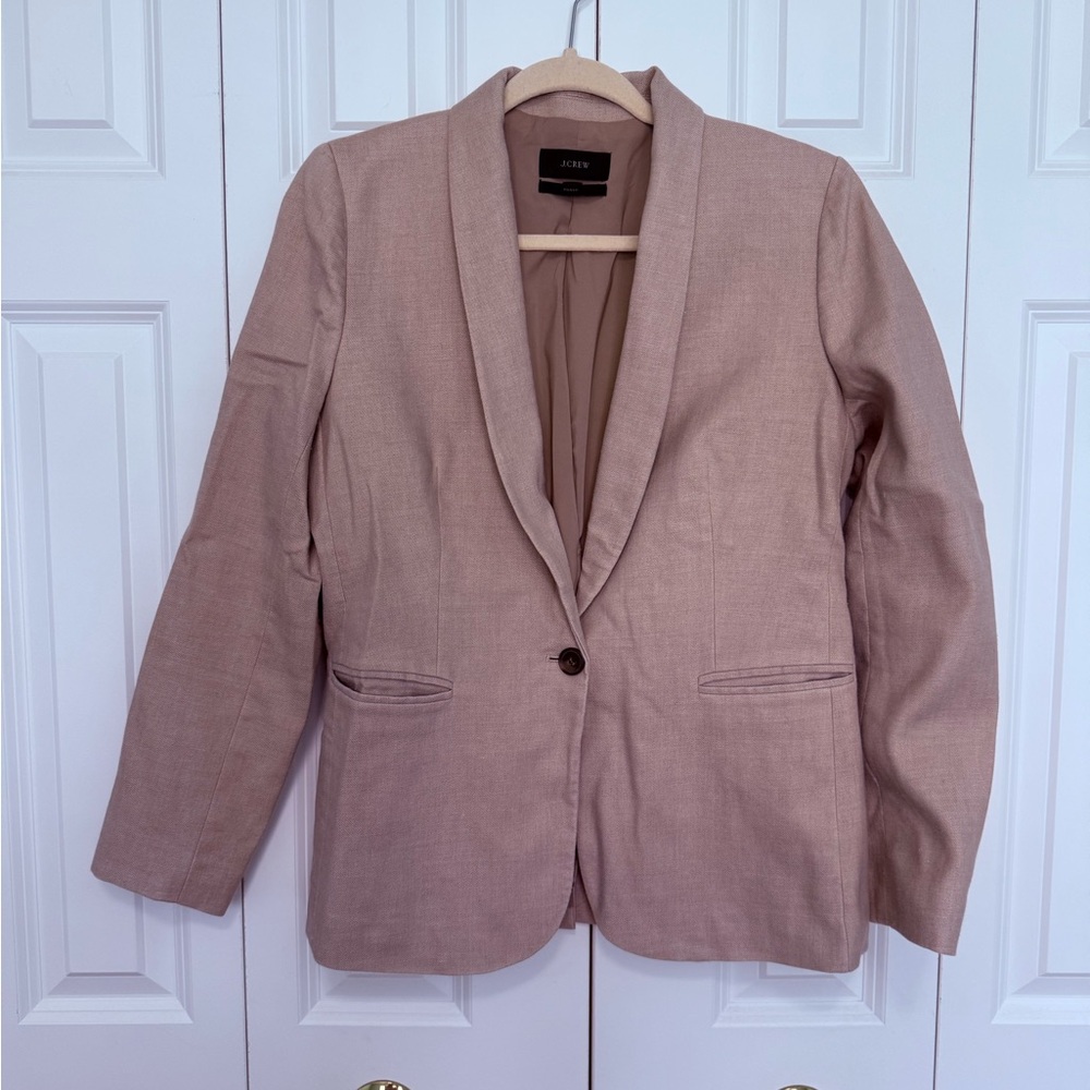 J Crew Linen Blazer with Single Button